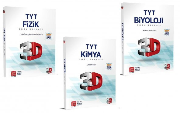 3D Yayınları Tyt Fizik Kimya Biyoloji Soru Bankası Seti 2023