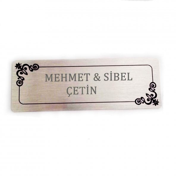 İsme Kişiye Özel Gümüş Renk Kapı Arkası İsimlik
