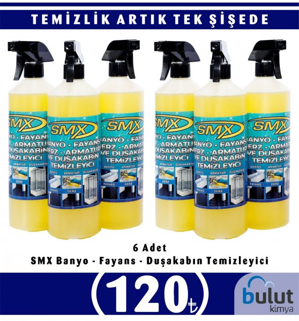 SMX İNOX,FAYANS VE DERZ TEMİZLİK SPREYİ 6 LT-M.FİBER BEZ HEDİYELİ