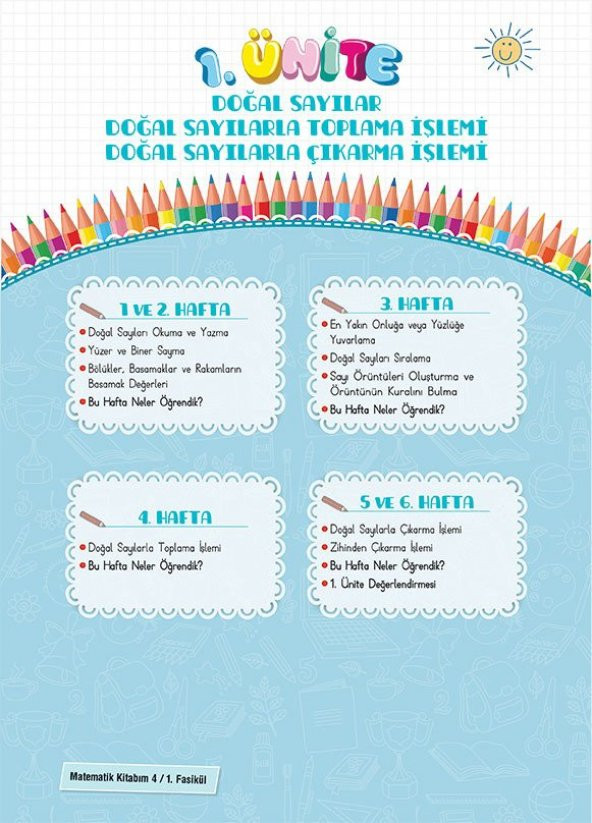 Karaca Eğitim Yayınları Fasikül Fasikül Matematik Kitabım 4. Sınıf - 2