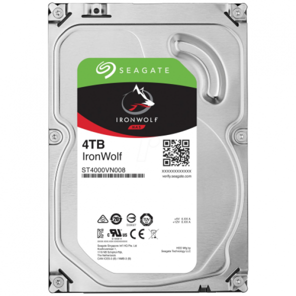 SEAGATE IRONWOLF 3,5&quot 4TB 64Mb ST4000VN008, 5900Rpm, SERVER/NAS HDD