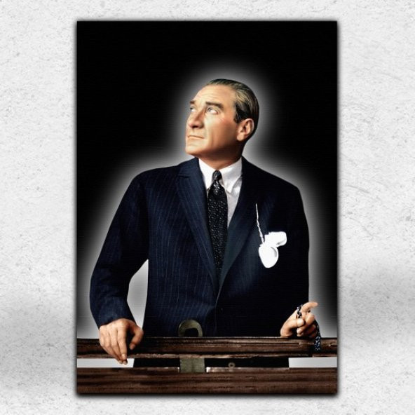 İyi Olsun Atatürk Portresi Siyah Zemin Kanvas Tablo 70  x 100 cm