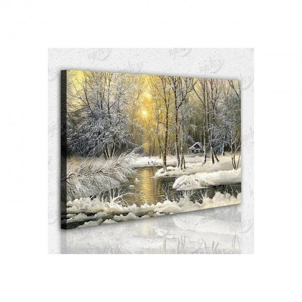 İyi Olsun Doğa ve Kış Manzaralı Kanvas Tablo 30 x 45 cm