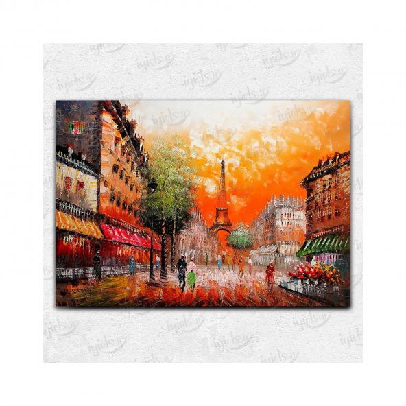 İyi Olsun Paris ve Eyfel Kulesi Manzaralı Kanvas Tablo 50 x 70 cm