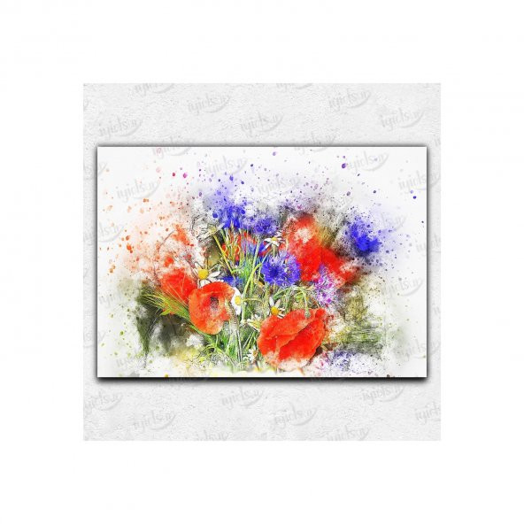 İyi Olsun Renkli Çiçekler Kanvas Tablo 80 x 115 cm