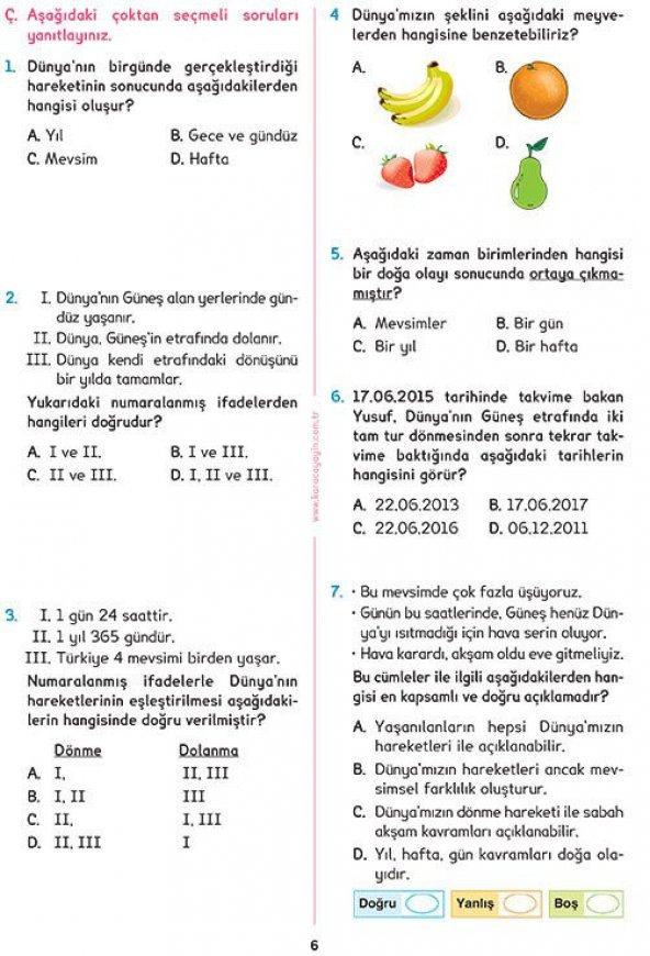 Karaca Eğitim Yayınları 4. Sınıf Fen Bilimleri Etkinlikli Soru Bankası Çalışma Yaprakları - 4