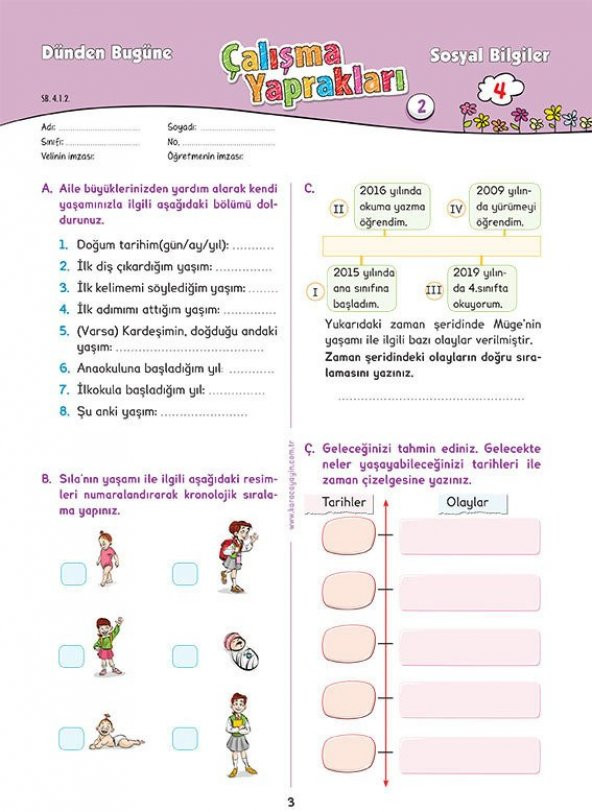 Karaca Eğitim Yayınları 4. Sınıf Sosyal Bilgiler Etkinlikli Soru Bankası Çalışma Yaprakları - 2