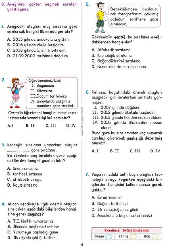Karaca Eğitim Yayınları 4. Sınıf Sosyal Bilgiler Etkinlikli Soru Bankası Çalışma Yaprakları - 3