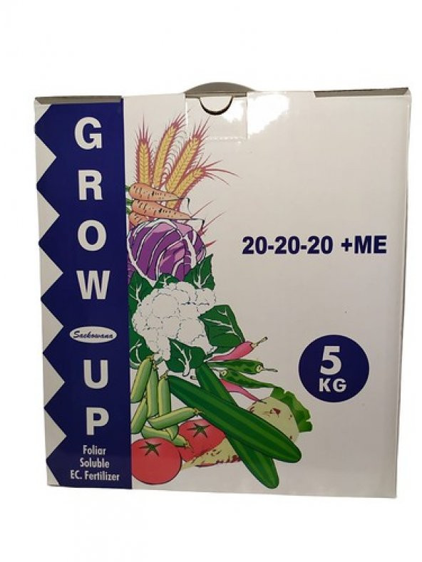 Gübre Grow Up 20.20.20+Me Npk İçerikli Toz Bitki Besini (5Kg)