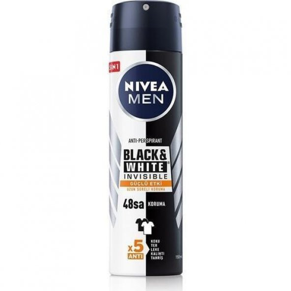 Nıvea Men Deodorant Invısıble Black Whıte 5X Güçlü Erkek Sprey 150 Ml