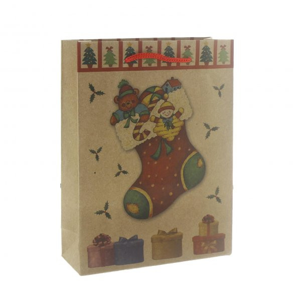 6 Adet 15x20cm Kraft Karton Çanta Çoraplı - 2