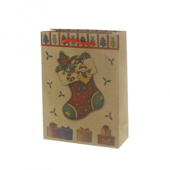 6 Adet 15x20cm Kraft Karton Çanta Çoraplı - 3