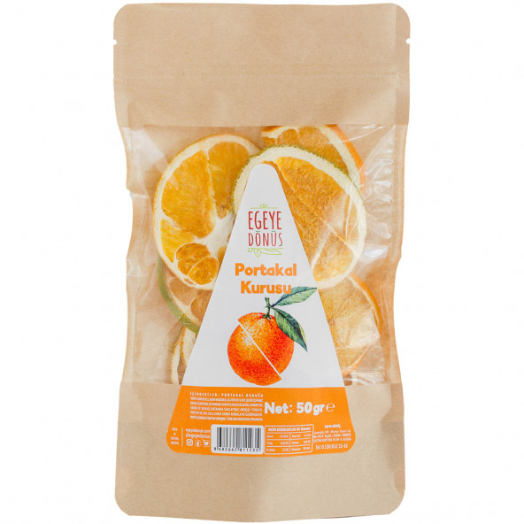 Şekersiz Portakal Meyvesi Kurusu Cipsi - 50 Gr. (Yüksek Aroma - Kokteyl Meyvesi - Katkı Koruyucu İçermez)