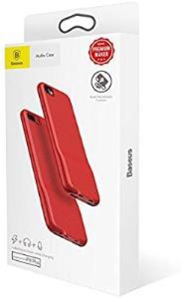 Baseus Iphone 7 / Iphone 8 Kırmızı Şarj ve Kulaklık Girişli Audio Case Kapak