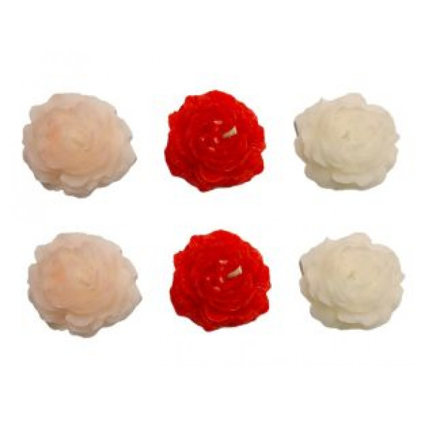 Gül Şeklinde Hediyelik Beyaz Mum 1 Adet