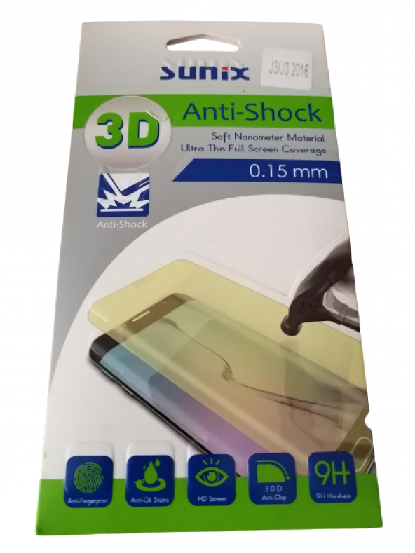 Samsung J3 pro 3D ANTİ Shock 0.15mm ekran koruyucu film 2 adet - 1