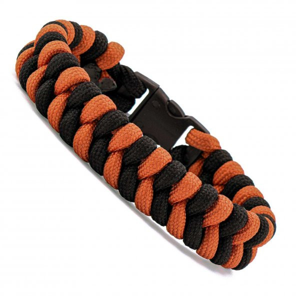 Siyah Kızıl Yılan Örgü Paracord Bileklik - PAR0085 - 1