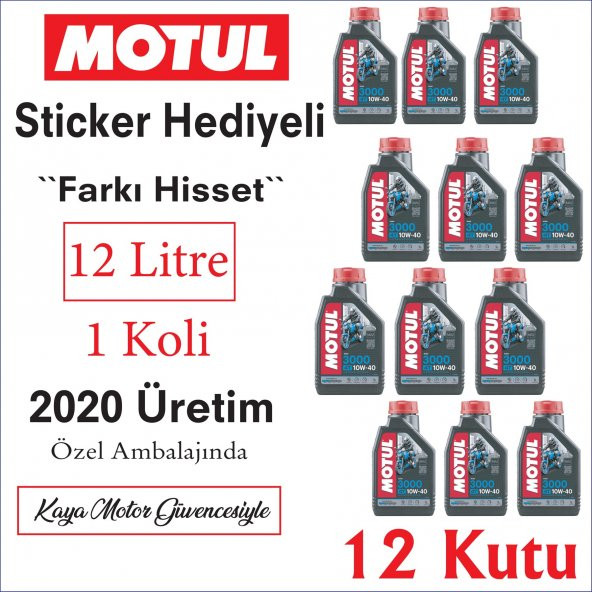 MOTUL 3000 10W-40 4T Mineral Motosiklet Yağı [12 Litre - 1 Koli]