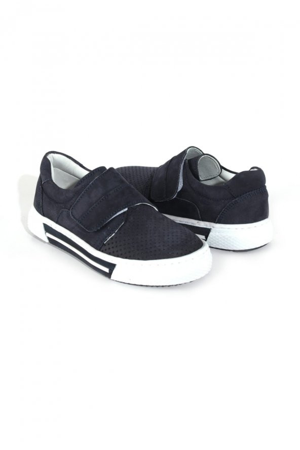 Akıllı Şirin Erkek İçi Dışı Hakiki Deri Genç Tam Ortopedik Günlük Ayakkabı Lacivert - 3