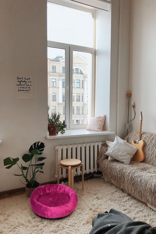 Teknor Pufy Model Kedi & Köpek Yatağı 80X80- Fuşya - 3