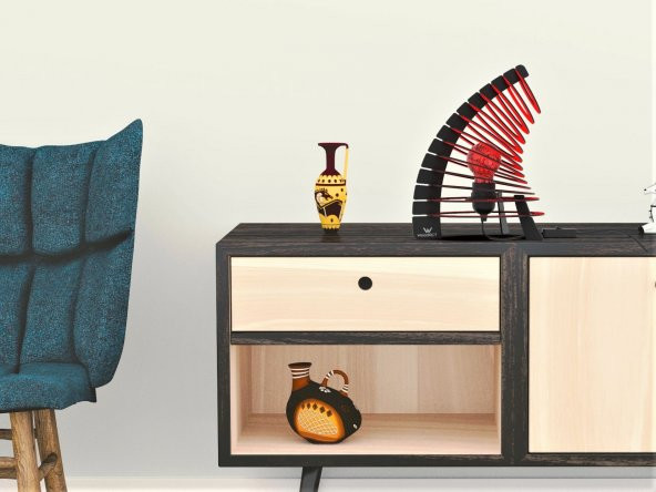 WoodACT Pinus Ofis, Ev, Dekoratif, Özel Tasarım Masa Lambası - 5