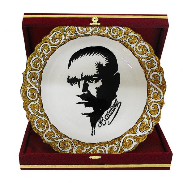 Atatürk Silüetli Çini Tabak - 3