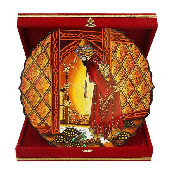 Yaldızlı Kaplumbağa Terbiyecisi Çini Tabak - 3