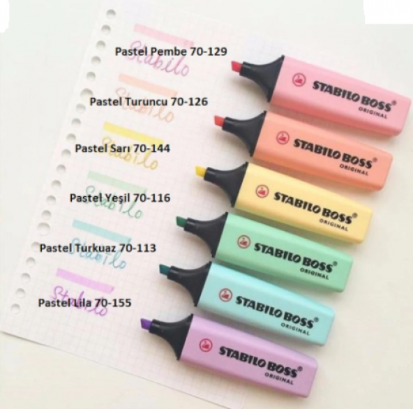 Stabilo Boss Pastel Fosforlu Kalem (Bütün Renk Seçenekleri) - 1