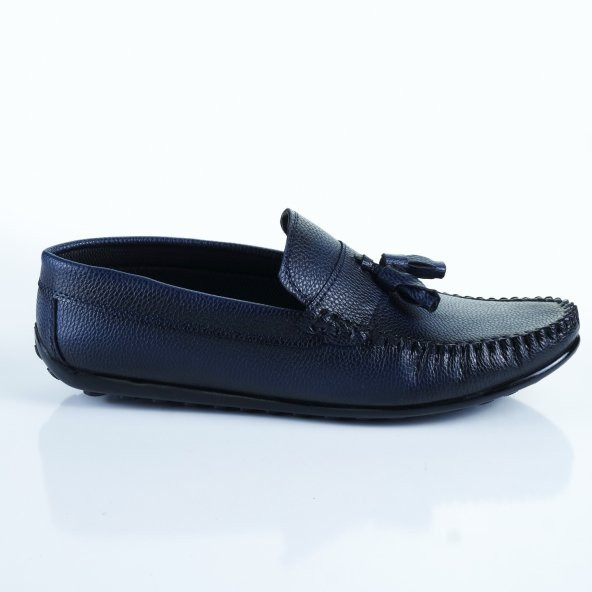 PALET Loafer Erkek Ayakkabı Deri Püsküllü Lacivert - 2