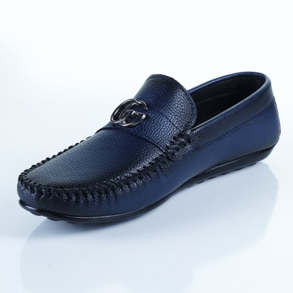 PALET Loafer Erkek Ayakkabı Deri Lacivert GG - 3