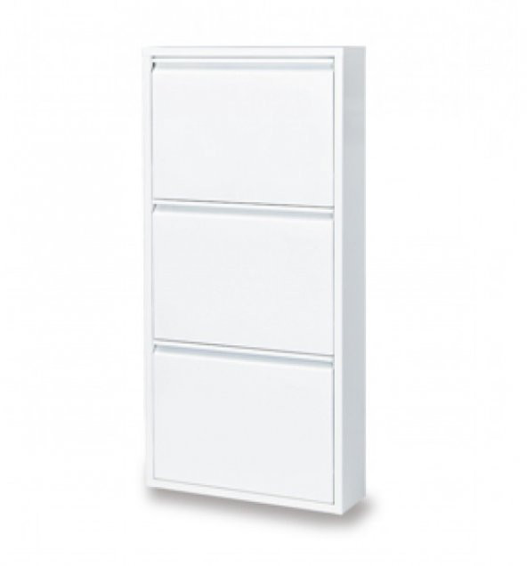 Kaser Metal 1. Kalite 3lü Metal Ayakkabılık  Beyaz - 2