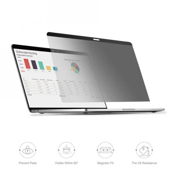 Wiwu MacBook 15.4 Pro A1398 Retina Privacy Hayalet Ekran Koruyucu - 6