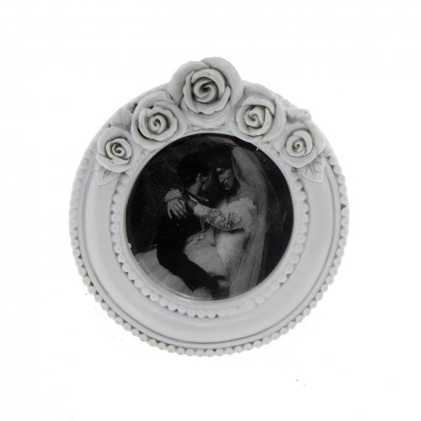 3 Adet 7cm Gül İşlemeli Fotoğraf Çerçevesi