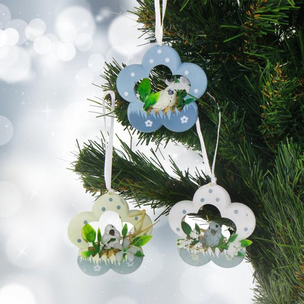 6 Adet 6cm Askılı Kuş Dekorasyon Biblo