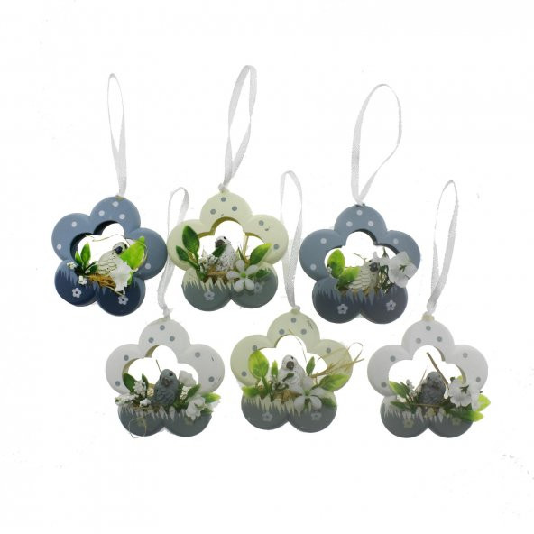 6 Adet 6cm Askılı Kuş Dekorasyon Biblo - 2