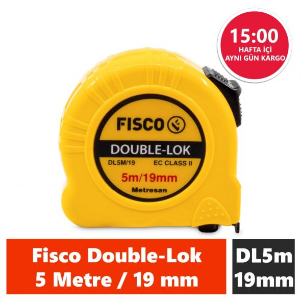 Fisco Double-Lok | 5 Metre / 19 mm Çelik Şerit Metre | DL5m/19mm