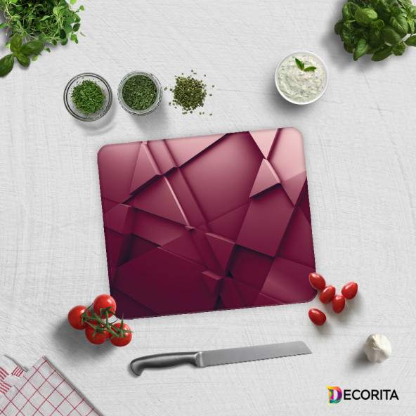 DECORITA Cam Kesme Tahtası- Asil Bordo - 2