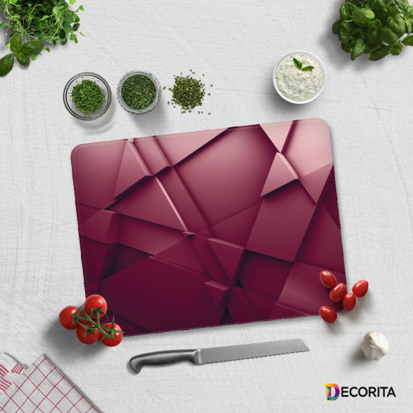 DECORITA Cam Kesme Tahtası- Asil Bordo - 3