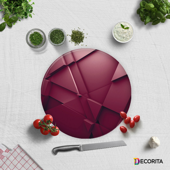 DECORITA Cam Kesme Tahtası- Asil Bordo - 4
