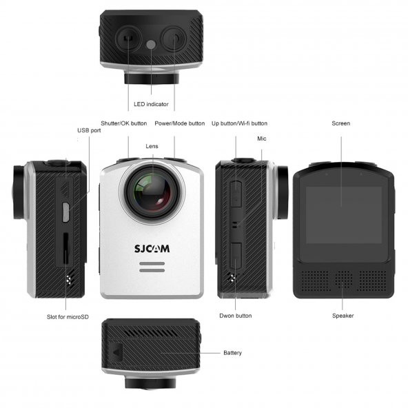 SJCAM M20 Wi-Fi 4K Aksiyon Kamerası Siyah - 3