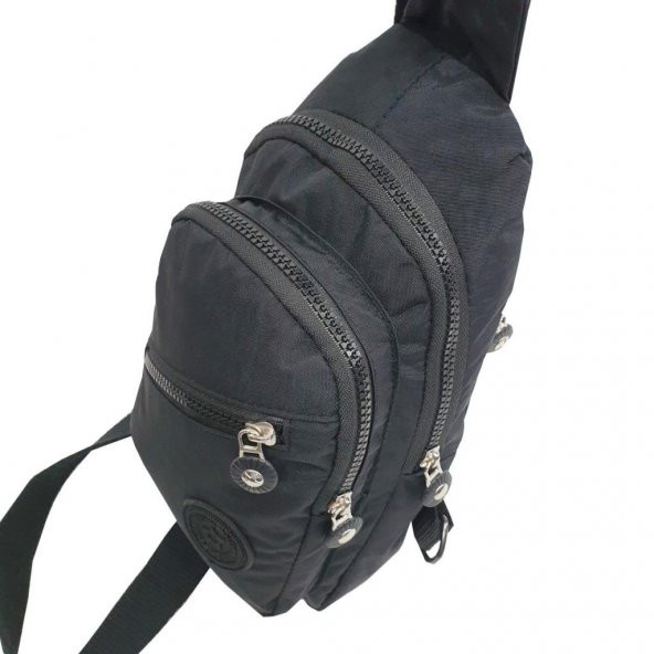 Siyah Krinkıl Kumaş Bayan El ve Omuz Çantası - 5