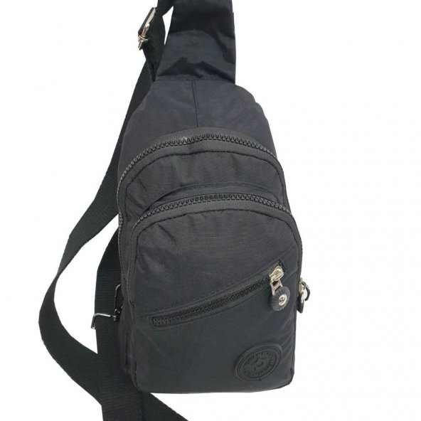 Siyah Krinkıl Kumaş Bayan El ve Omuz Çantası - 7