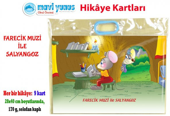 Mavi Yunus Farecik Muzi ile Salyangoz Hikaye Kartı (3-4-5 Yaş)