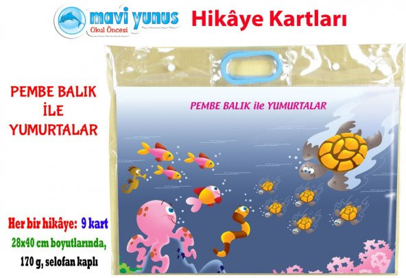 Mavi Yunus Pembe Balık ile Yumurtalar Hikaye Kartı (3-4-5 Yaş)