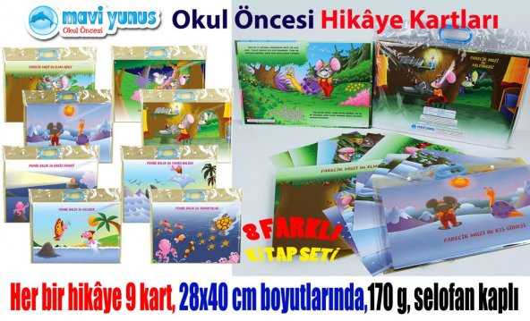 Mavi Yunus Hikaye Kartları Seti (8 Ayrı Kitap) (3-4-5 Yaş)