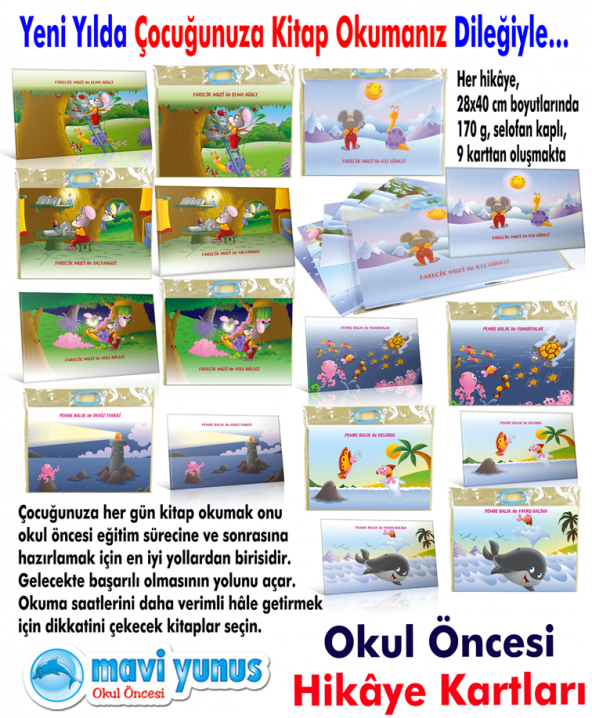 Mavi Yunus Hikaye Kartları Seti (8 Ayrı Kitap) (3-4-5 Yaş) - 3