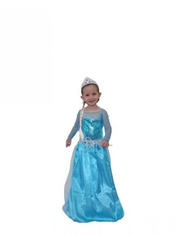 Elsa Kostümü,frozen,kostum,karlar Ülkesi Elbise Doğum Günü Kostumu Aksesuarlı - 3