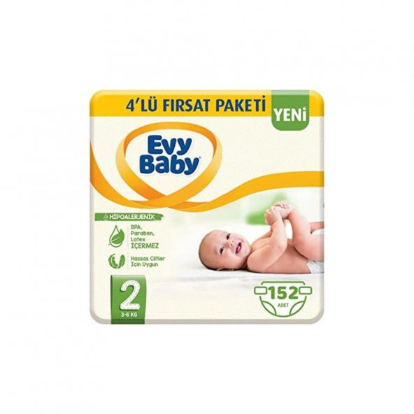 Evy Baby Bebek Bezi 2 Numara 3-6 Kg 152 Adet