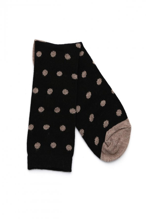 4lü Kadın Asortili Kurabiye Adam&Kız ve Puanlı,Çizgili Desenli Çorap 3064-B4 - 4