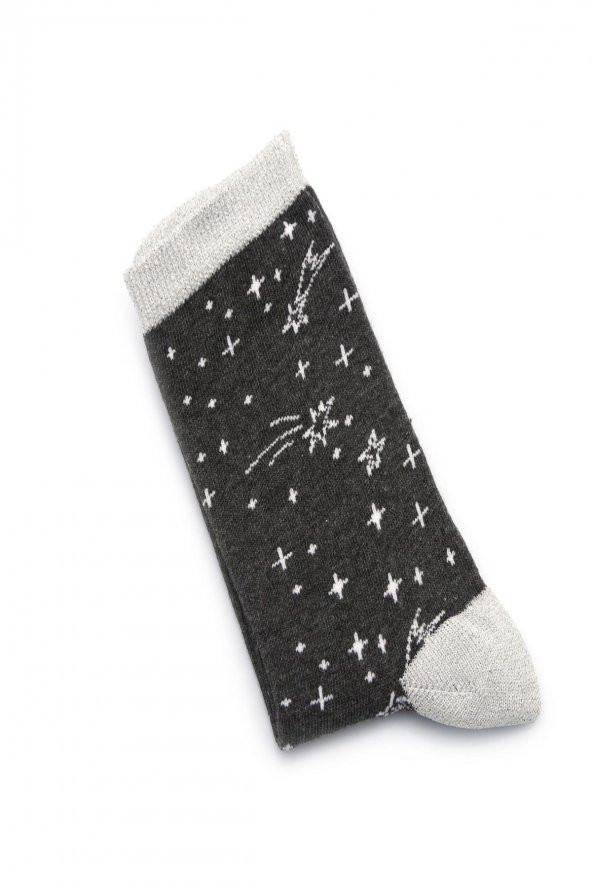 4lü Kadın Asortili Puanlı,Çizgili ve File Desenli Çorap 402-B4 - 5